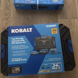 Kobalt Reciprocating Saw And Tool Storage With Batteries And Charger