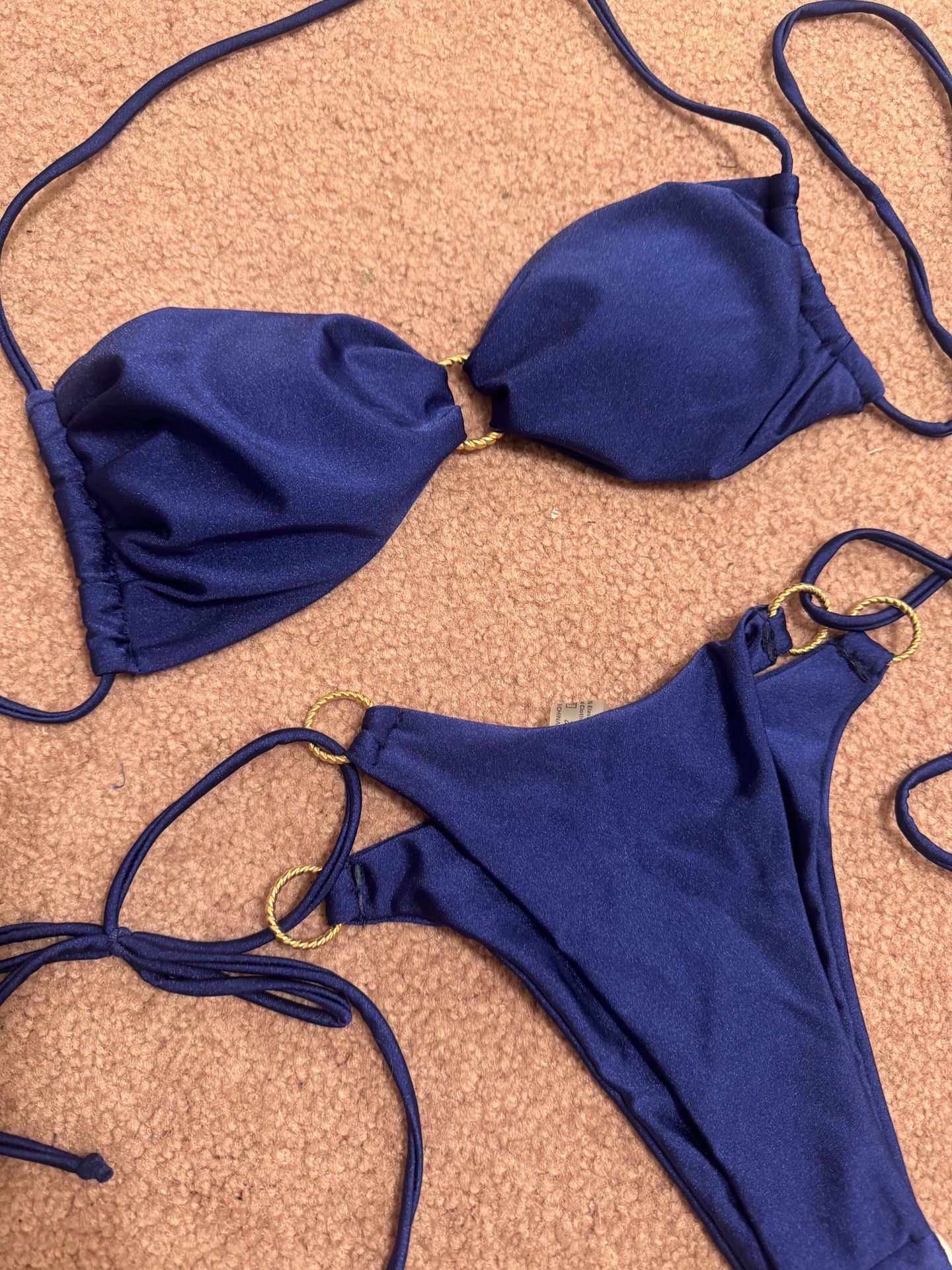 New Medium navy blue bikini bathing suit swimsuit