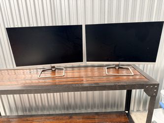2 HP 27” Monitors – Matching Pair – HDMI & VGA