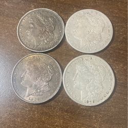 4x Silver Morgan Dollar Lot 