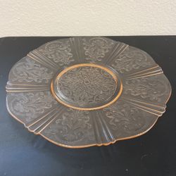 Pink Depression Glass Platter 