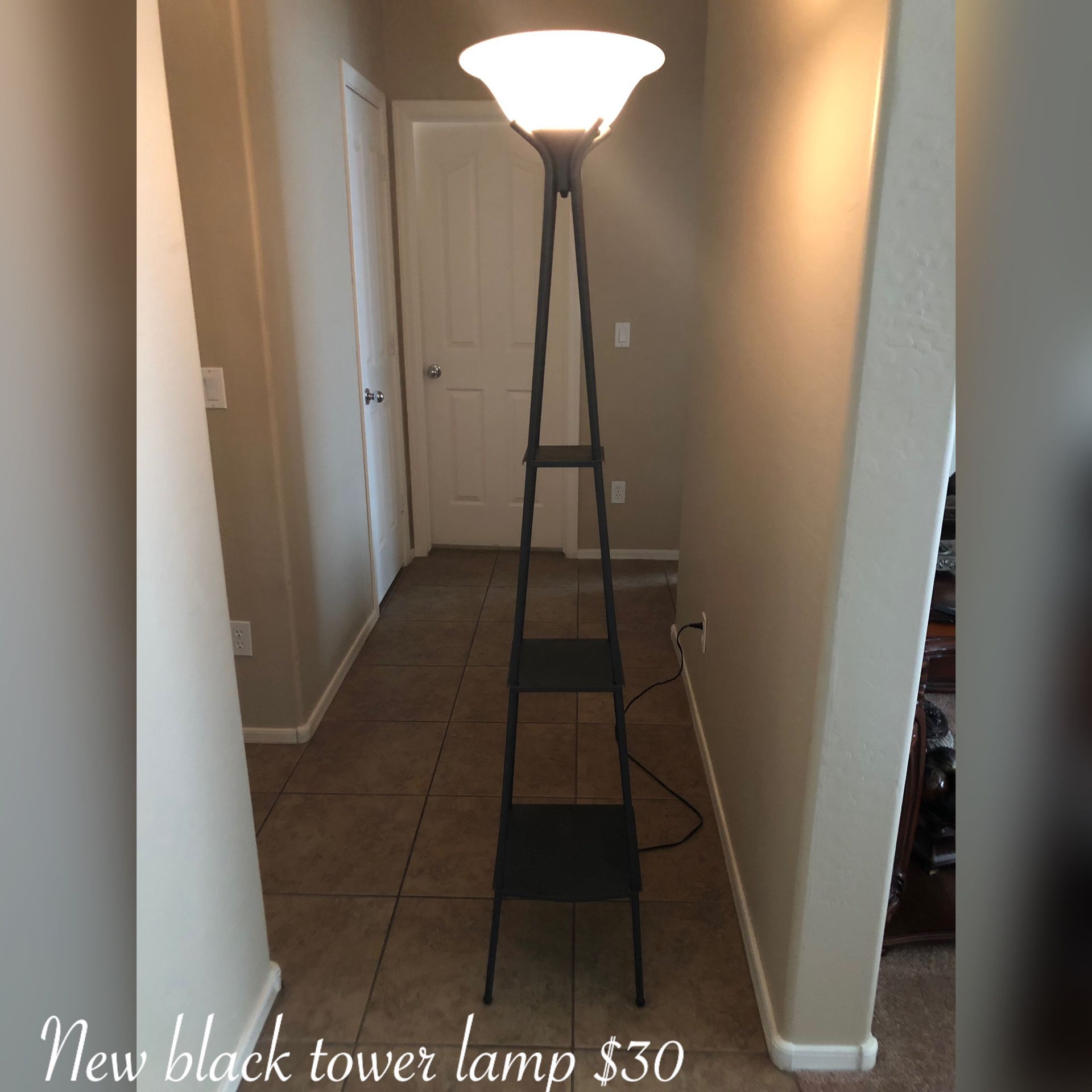 New black tower floor lamp $30 firm