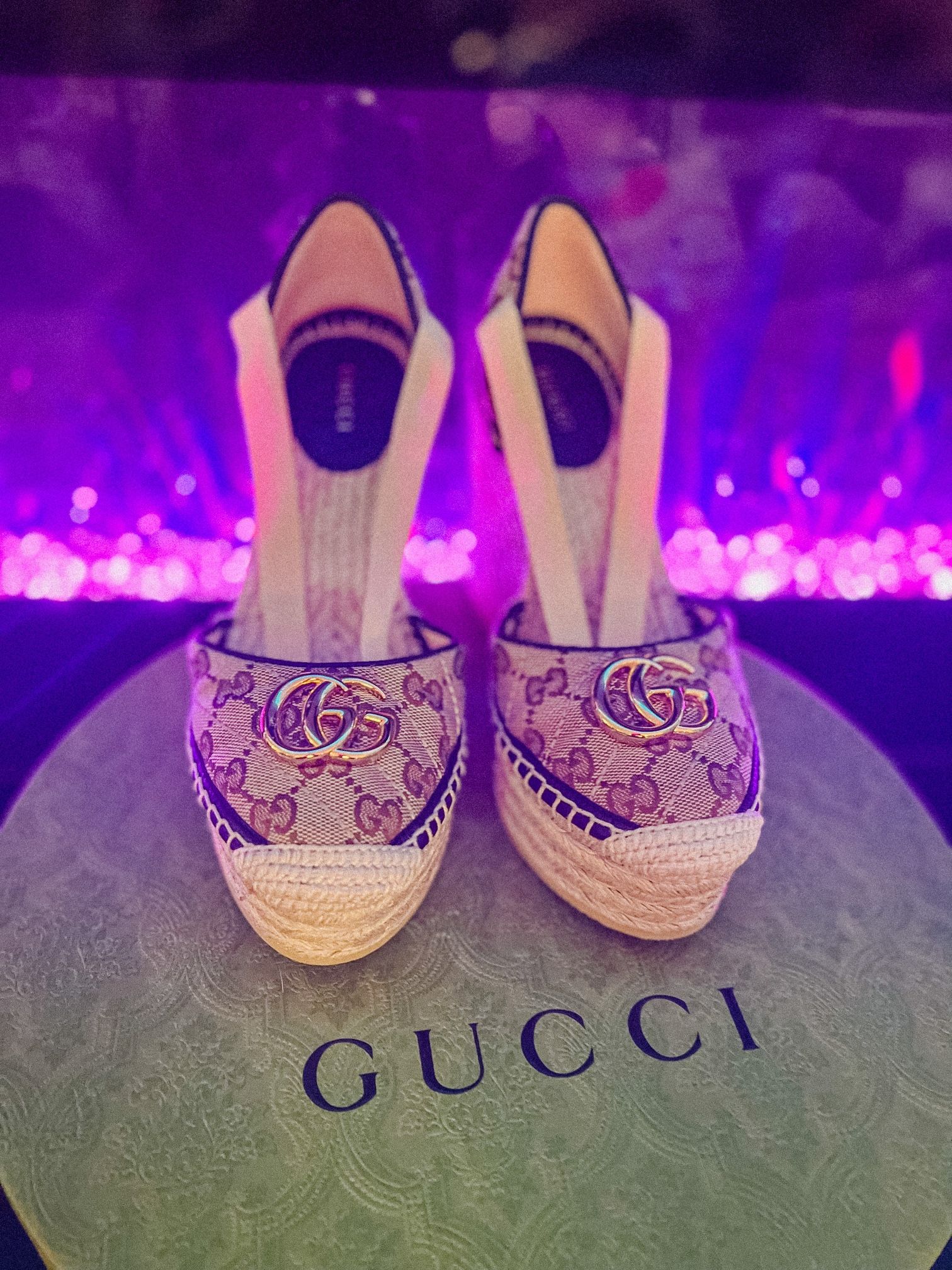 Gucci Women's GG matelassé platform espadrille Size 7.5