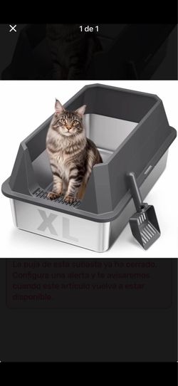 XL Stainless Steel Cat Litter Box with High Splash Guard