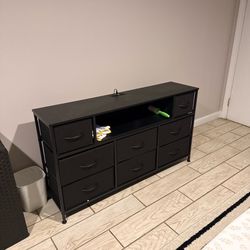 Black 6-Drawer Dresser w/ Storage Shelf – Modern
