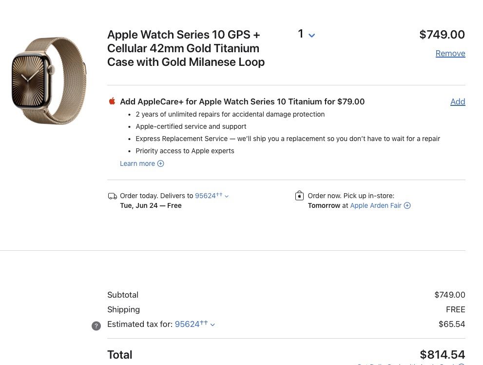 Apple Watch Series 10 42mm, Gold Titanium With Milanese Loop! Cellular Unlocked! Brand New Sealed Unopened Retail Over $800 Asking 675