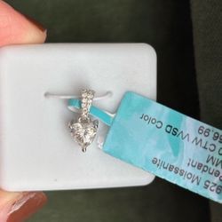 Moissanite Heart Shaped Pendant