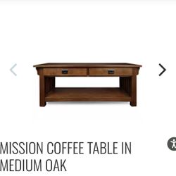 Oak Wood Coffee Table 