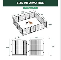 （F-3）Rollick Unleashed Dog Playpen for Indoor, Yard, RV Camping, 24 inch 16 Panels for Small and Puppy Dogs, Black│Patented
