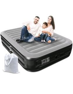 18" Queen Size Air Mattress with Built in Pump