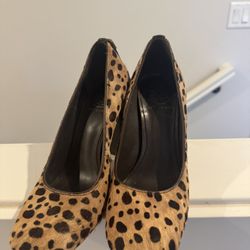 Tory Burch Leopard Print Calf Hair Pumps – Designer Heels