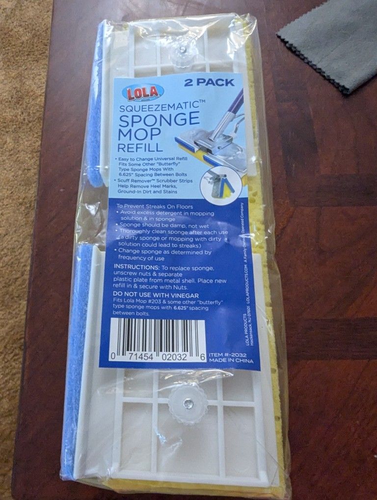Squeezematic Sponge Mop refill LOLA,2Pack