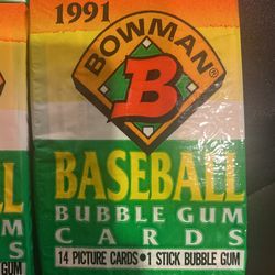 12 Packs Original 1991 Bowman Baseball Bubble Gum card