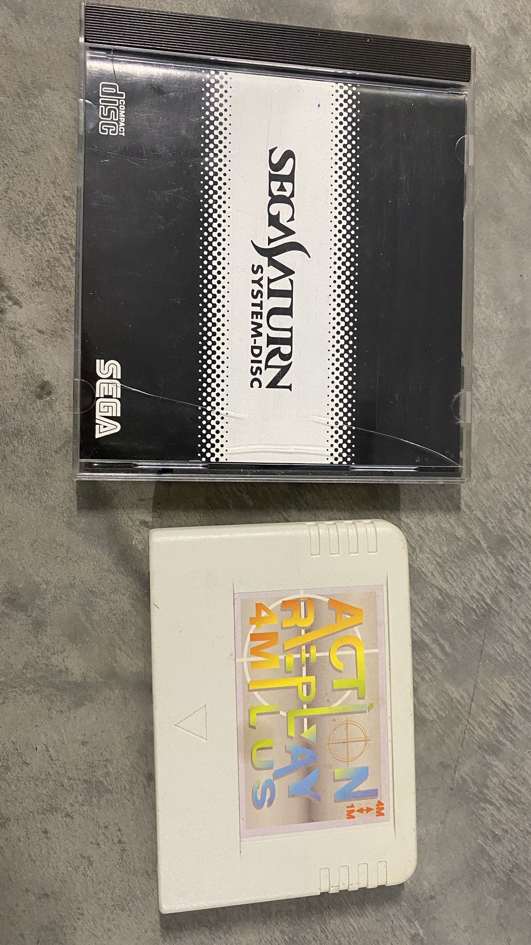Rare Sega Saturn System Disk Kd02 And Action Replay 4m Plus Cartridge