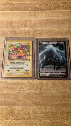 Birthday pikachu and Lugia v Pokemon cards