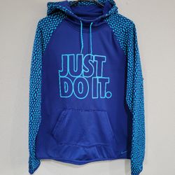 Womens Nike Blue Therma-fit Hooded Sweatshirt Size Large