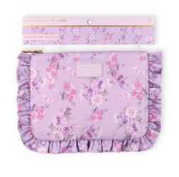 LoveShackFancy × Target - Yoobi Flat Zip Accessories Case w Ruffles Hibiscus NWT