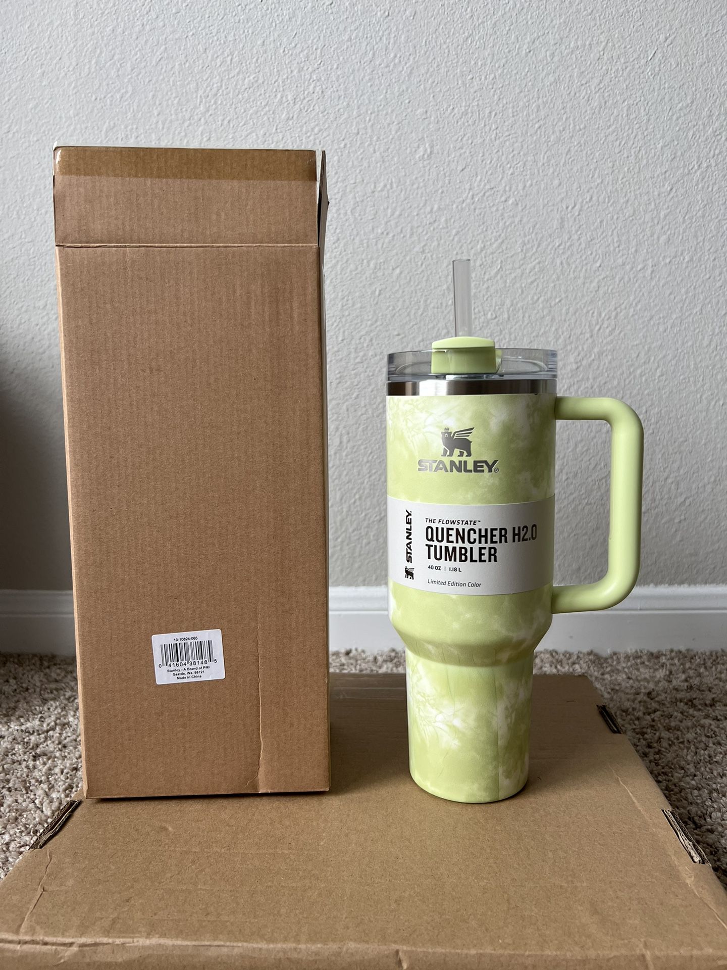 Stanley Flowstate H2.0 Tumbler 40oz Green Citron Tie Dye LIMITED EDITION