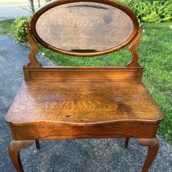 Antique Vanity with Mirror - Beautiful Wooden Design