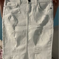 Current Elliot Distressed Denim Skirt