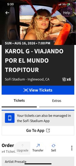 KAROL G TICKETS SUNDAY!