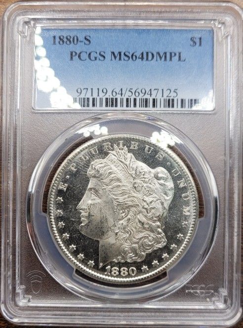 1880-S $1 Morgan Dollar Graded MS64 DMPL By PCGS, Stunner! PQ++ (Firm)