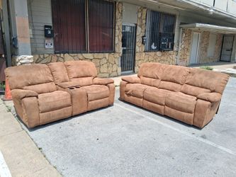 Brown Reclining Couches! Delivery Available!