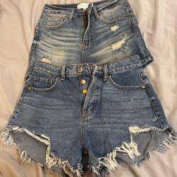 Denim Jean Shorts Size Small And Size 4 