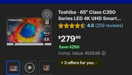 Toshiba 65 inch tv. With mount