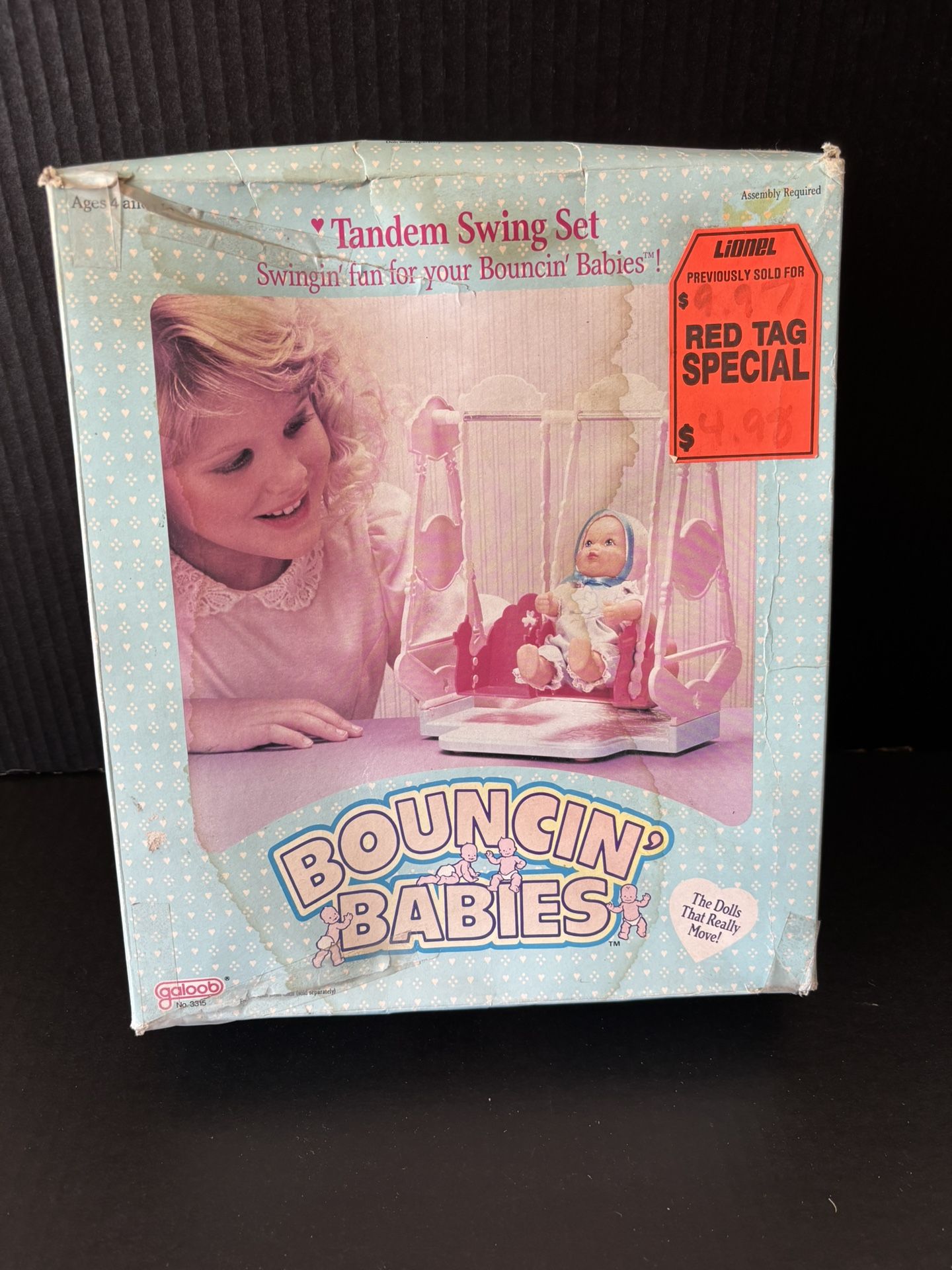 Vintage Galoob Toys 1988 Bouncin Babies Tandem Swing Set