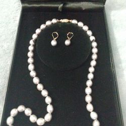 Pearl Necklace And Earrings