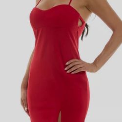 Pear Culture Red Strapless Dress