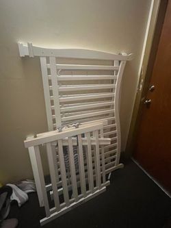 White Crib with Mattress