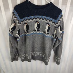 Men's Penguin Christmas Sweater Size Large Used
