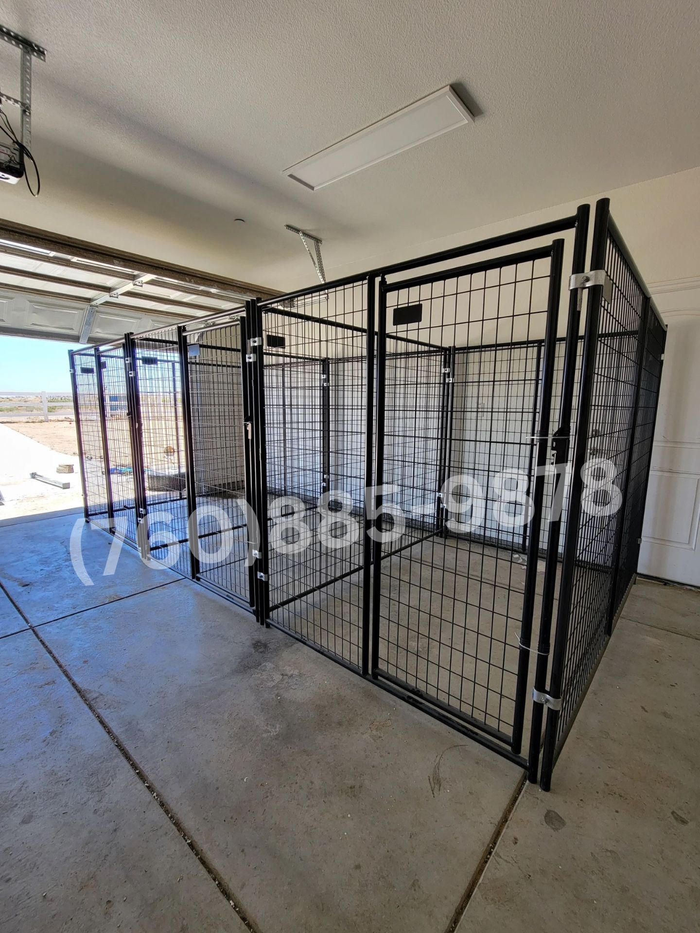 Extra Large Heavy Duty Dog Kennel Cage With 3 Stalls 15x7x6 New!