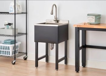 NEW IN BOX UTILITY SINK WITH FAUCET INCLUIDED