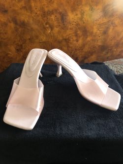 Light Pink Square Toed Heels 