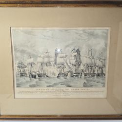 Framed Maritime Print Titled " Perry's Victory On Lake Erie"