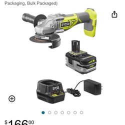 New RYOBI 18-Volt Brushless 4-1/2 in. Cut-Off Tool/Angle Grinder Kit with Battery and Charger And Storage Bag 