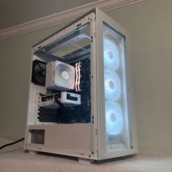 White Gaming PC Ryzen 5 7500F | 9060 XT 16GB| 16GB DDR5 | 3TB NVME,SSHD,HDD | Win 11 Pro