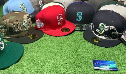 17 Seattle Mariners New Era 59fifty Fitted 7 3/4 Hat MLB Lot Pre Owned Great Condition