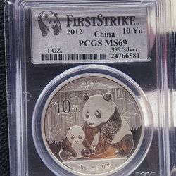 2012 SILVER PANDA PCGS MS69 FIRSTSTRIKE 