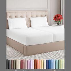 Split King Size 5 Piece Sheet Set - Comfy Breathable & Cooling Bed Sheets Set - Hotel Luxury Bedding For Women, Men, Kids, Teens, Boys & Girls - Deep 