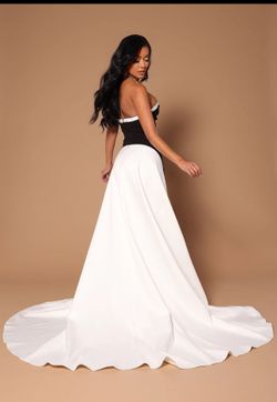 white long dress fashion nova OM149 Transparent Floral Wedding Dress