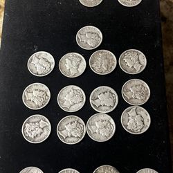 19 MIXED SILVER DIMES