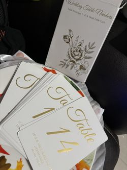Wedding Table Number Cards