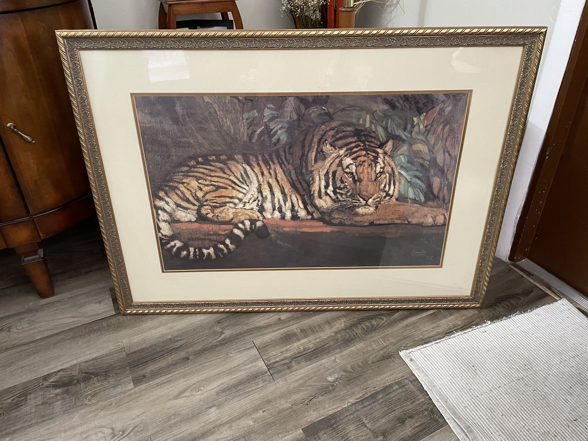 Paul Jouve Tiger Print 42” X 31” In Good Condition $30 Firm On Price