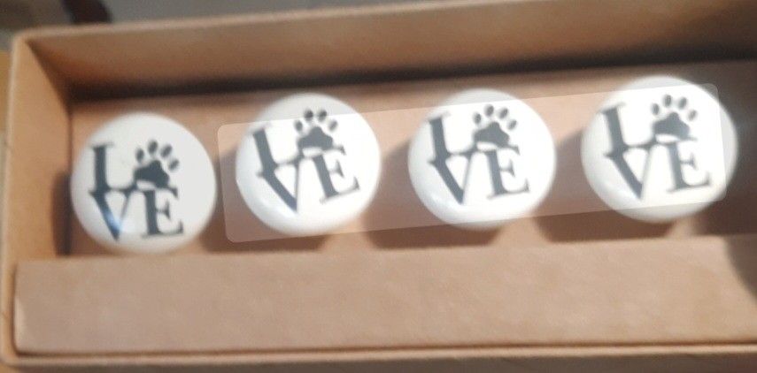Paw print cabinet knobs (NEW set 4) - $20