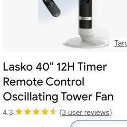 Lasko 40 In Tower Fan Remote Control New 