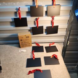 NEW VINTAGE Home Interiors 10 Double Sided  Mini Hanging Chalkboard Signs 5"X3" 